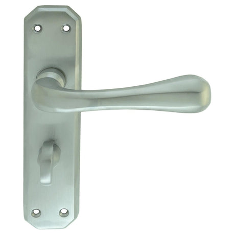 EDEN LEVER ON BACKPLATE - BATHROOM 57MM C/C - SATIN CHROME - 180MM X 40MM - PAIR