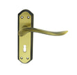 LYTHAM LEVER ON BACKPLATE - LOCK 57MM C/C - FLORENTINE BRONZE - 180MM X 48MM - PAIR