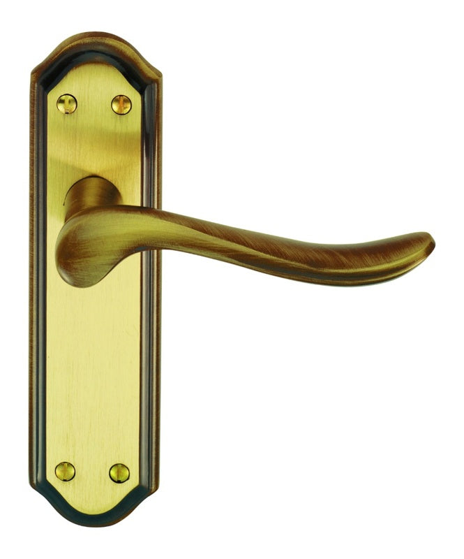 LYTHAM LEVER ON BACKPLATE - LATCH - FLORENTINE BRONZE - 180mm x 48mm - PAIR