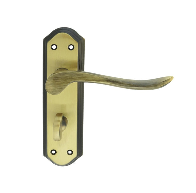 LYTHAM LEVER ON BACKPLATE - BATHROOM 57MM C/C - FLORENTINE BRONZE - 180mm x 48mm - PAIR