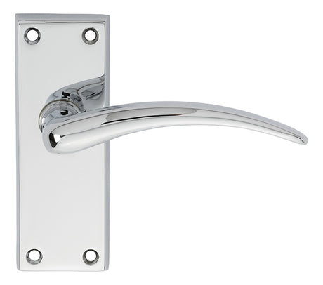 WING LEVER ON BACKPLATE - LATCH - POLISHED CHROME - PAIR