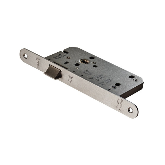 DIN LATCH 55MM - CONTRACT - RADIUS - SATIN STAINLESS STEEL - EACH