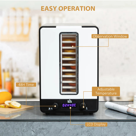 HOMCOM 11-Tray Food Dehydrator, 40-70 Temperature and Timer