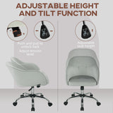 HOMCOM 46-56 cm Velvet-feel Office Chair - Grey