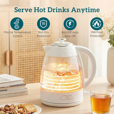 HOMCOM Kettle and Toaster Set, 1.7L 3000W Rapid Kettle with Limescale Filter, 2 Slice Toaster with 7 Browning Controls, Cream