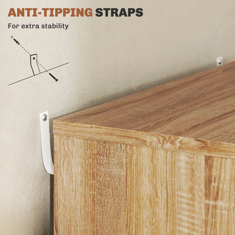 Vinsetto Five-Drawer Filing Cabinet, with Wheels - Oak Brown