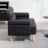 HOMCOM Small Faux Leather 2 Seater Sofa Settee - Black