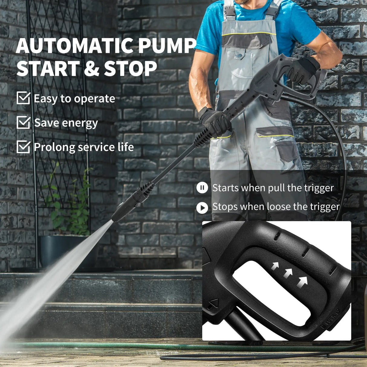 Outsunny 1800W 150-Bar Pressure Washer, with Adjustable Nozzle - Blue