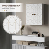 HOMCOM Bathroom Cabinet Wall Mounted, Bathroom Wall Cabinet Medicine Cabinet with 2 Doors, Adjustable Shelf, White