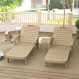 Outsunny Set of 2 Reclining Sun Loungers, 5 Positions Adjustable Outdoor Chaise Lounge Chair with Armrests, Khaki