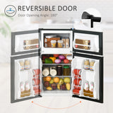 HOMCOM 88L Under Counter Fridge Freezer, Small Refrigerator with 5-Setting, 3 Star Freezer Rating, Black