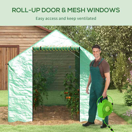 Outsunny Polyethylene Walk-in Polytunnel Greenhouse, 2 x 3(m), Green