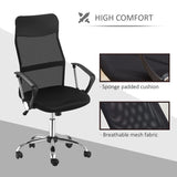 HOMCOM Ergonomic Office Chair Mesh Chair with Adjustable Height Tilt Function Black