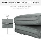 Outsunny 2 Seater Back and Seat Cushion Pillows Replacement, Patio Chair Cushions Set for Indoor Outdoor, Charcoal Grey