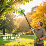 Outsunny 2.6m Corded Extendable Hedge Trimmer with 90 Adjustable Head, 450W Telescopic Electric Hedge Cutter Long Reach