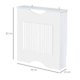 HOMCOM Painted MDF Radiator Cover Heater Cabinet Modern Slatted Home Furniture Living Room Bedroom Worktop White 82H x 78W x 19D