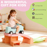 AIYAPLAY 3(m) Four-Piece Ride on Kids Roller Coaster w/ Non-Slip Steps, for Ages 2-5 Years - Orange