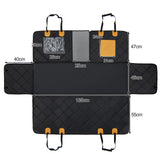 Dog Car Seat Cover Protector for Back Seat with Mesh Windows-Black