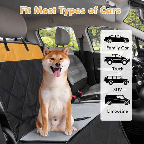 Dog Car Seat Cover with Mesh Window for Small and Medium Dogs-Black