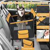 Dog Car Seat Cover with Mesh Window for Small and Medium Dogs-Black