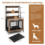 Industrial Dog Kennel Dog Crate Furniture with Storage Shelves-Rustic Brown