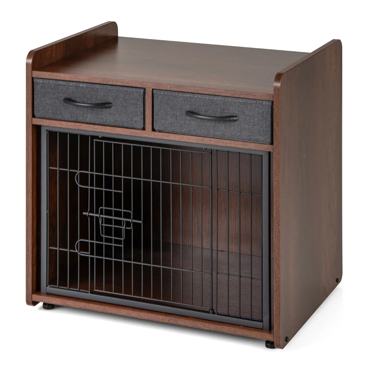 Indoor Dog Crate Furniture with 2 Fabric Drawers