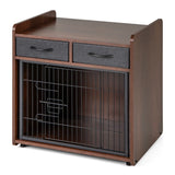 Indoor Dog Crate Furniture with 2 Fabric Drawers