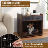 Indoor Dog Crate Furniture with 2 Fabric Drawers