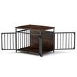 Furniture Style Dog Crate Chew-resistant Dog Cage with Three Doors-Rustic Brown