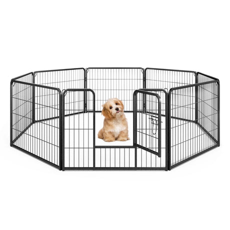 8 Panel 24 Inch Height Pet Fence Indoor Outdoor-24 inch