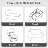 Outsunny Rattan Sofa, 2 Seater Garden Furniture with Soft Padded Cushion and Armrests, Wicker Garden Loveseat for Patio, Mixed Grey