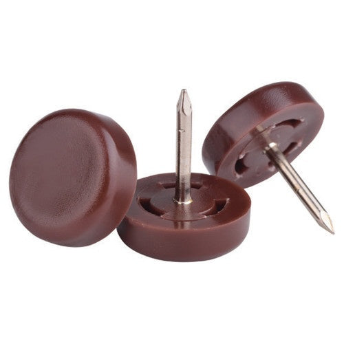 Floor Protectors - 18mm Brown Plastic Chair Glides (100 Bag)