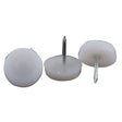 22mm White Plastic Chair Glides (100 Bag)