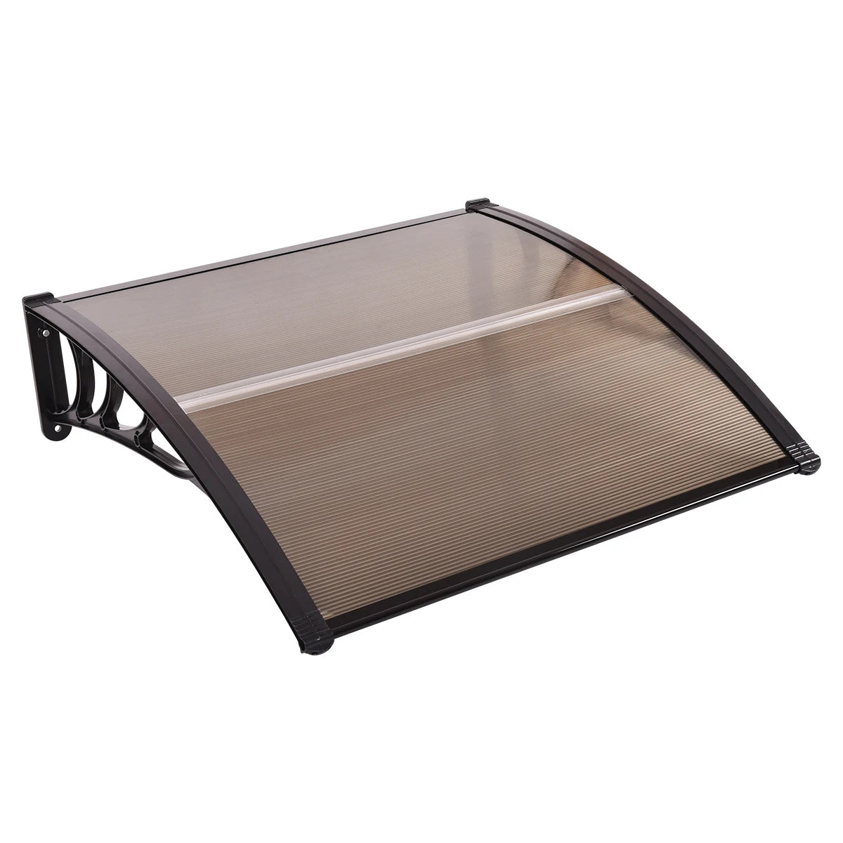 40 x 40 Inch Outdoor Polycarbonate Front Door Window Awning Canopy-Brown