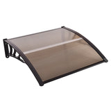 40 x 40 Inch Outdoor Polycarbonate Front Door Window Awning Canopy-Brown
