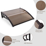 40 x 40 Inch Outdoor Polycarbonate Front Door Window Awning Canopy-Brown