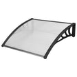 Door Canopy Awning Shelter Front Back Porch Window Roof Outdoor Shade 100*100CM-Black