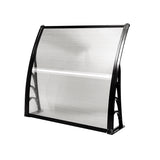 Door Canopy Awning Shelter Front Back Porch Window Roof Outdoor Shade 100*100CM-Black