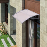 40 x 40 Inch Outdoor Polycarbonate Front Door Window Awning Canopy-Gray