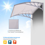 40 x 40 Inch Outdoor Polycarbonate Front Door Window Awning Canopy-Gray