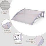 40 x 40 Inch Outdoor Polycarbonate Front Door Window Awning Canopy-Gray