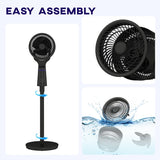 HOMCOM Pedestal Air Circulation Fan with Oscillating, Light Off, Black