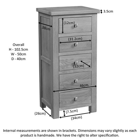 5 Drawer Wellington