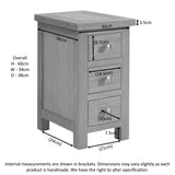 Compact 3 Drawer Bedside