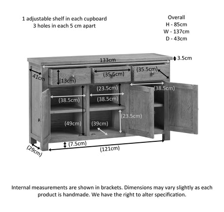 3 Door Sideboard