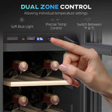 HOMCOM 16 Bottle Dual Zone 5-18 Wine Fridge - Black