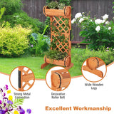2-Tier Wooden Raised Garden Bed with Trellis-Orange