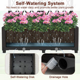 Flower box with trellis Planter for climbing plants Raised bed with trellis 80 x 40 x 122 cm Brown