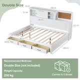 Single/Double Daybed Frame with 3 Storage Drawers-Double Size