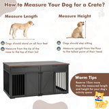 Double Dog Crate Furniture Large Breed Wood Dog Kennel with Room Divider-Black